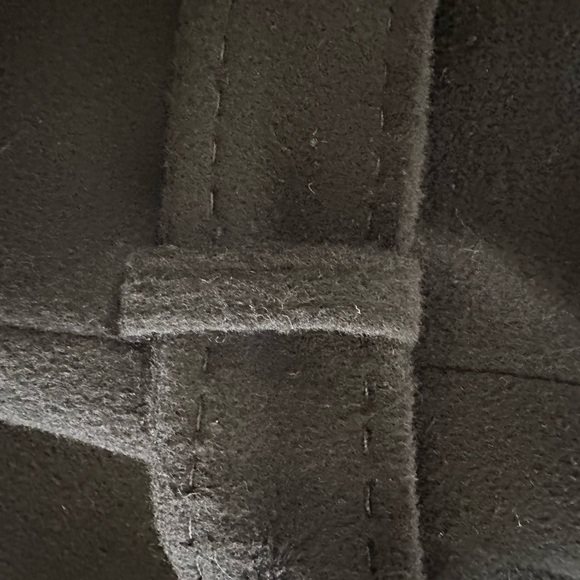 PURE VIRGIN WOOL CINZIA ROCCA BY RODEL S.p.A in ITALY, BELTED BLACK COAT BLACK 8 - Picture 9 of 15